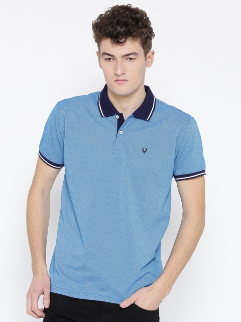 

Allen Solly Men Blue Solid Polo Collar T-shirt