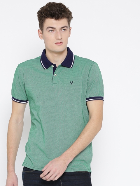 

Allen Solly Men Green Solid Polo Collar T-shirt