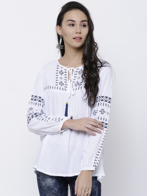 

Tokyo Talkies Women White Solid Top