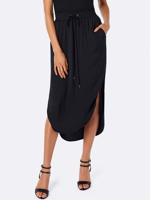 

Forever New Navy Blue A-Line Midi Skirt