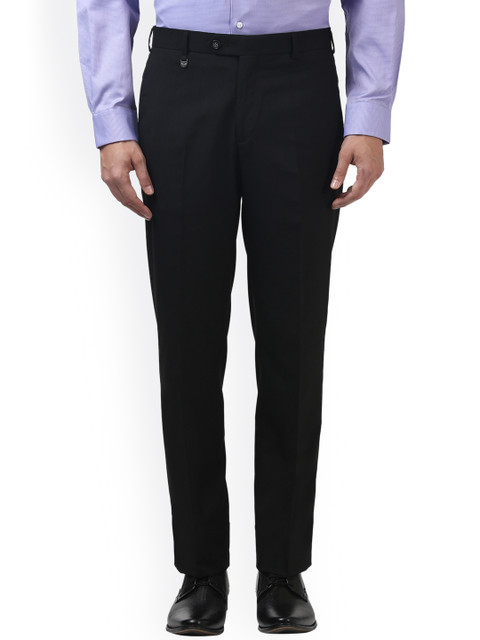 

Park Avenue Men Black Slim Fit Solid Formal Trousers