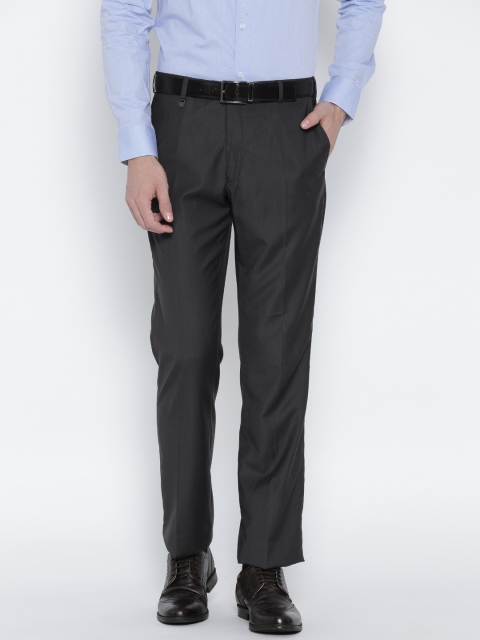

Park Avenue Men Grey Smart Fit Solid Formal Trousers