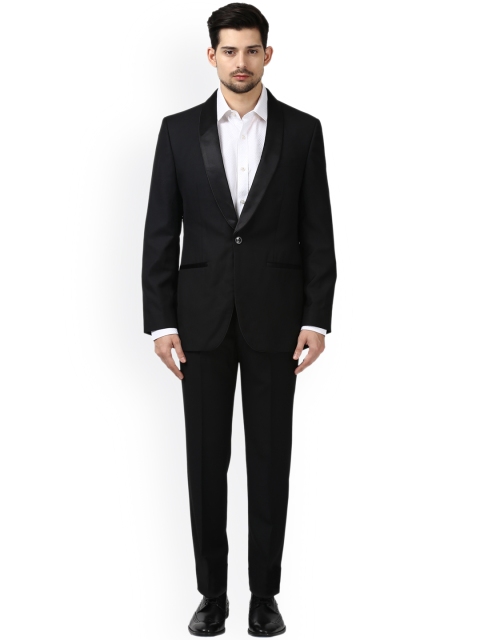 

Park Avenue Men Black Slim Fit Single-Breasted Party Suit