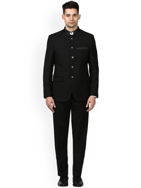 

Raymond Men Black Solid Single-Breasted Slim Fit Ethnic Bandhgala Suit