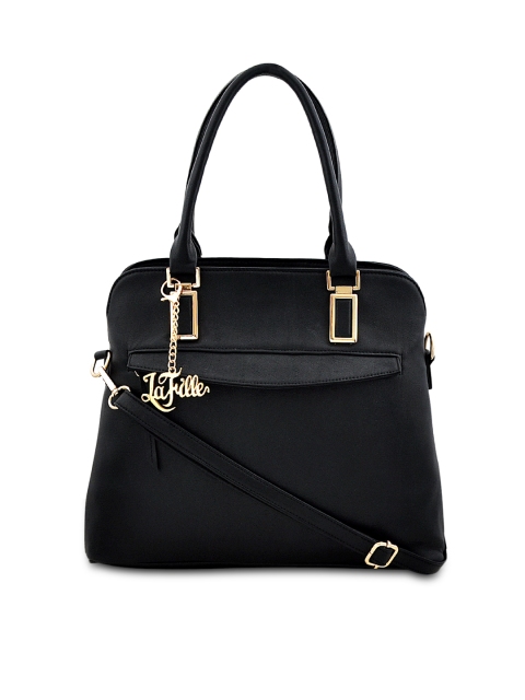 

LaFille Black Solid Handheld Bag