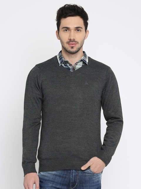 

Parx Men Charcoal Grey Solid Sweater