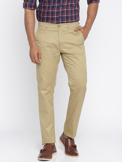 

Parx Men Beige Slim Fit Solid Regular Trousers