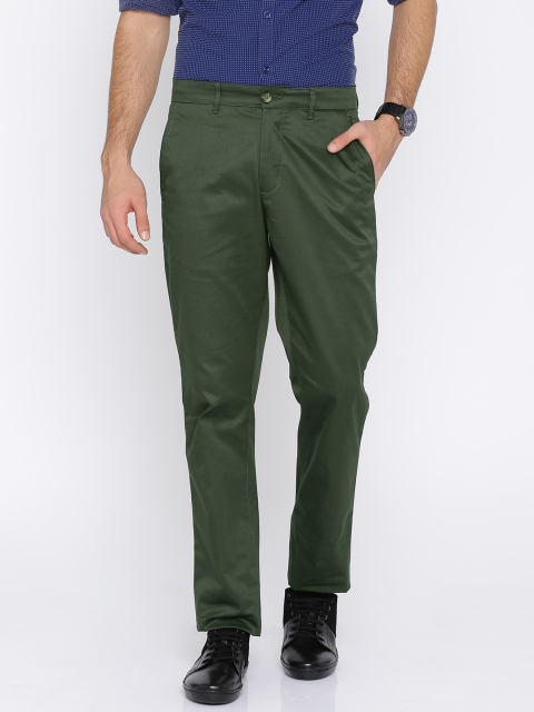 

Parx Men Green Slim Fit Solid Regular Trousers