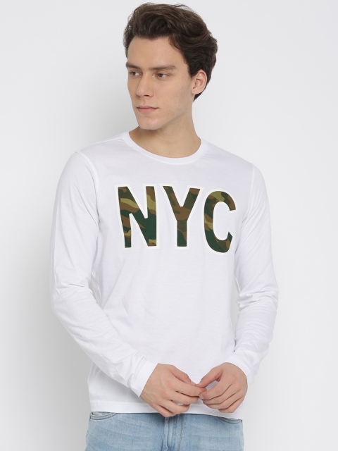 

Parx Men White Printed Round Neck T-shirt