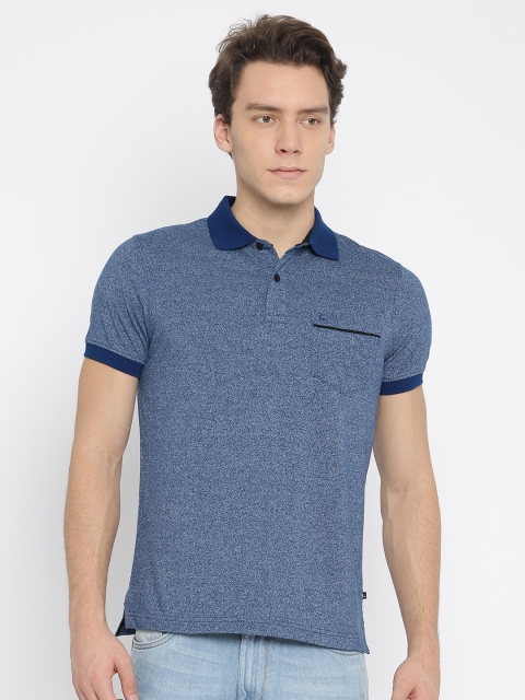 

Parx Men Blue Solid Polo Collar T-shirt