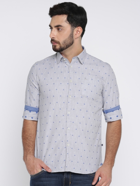 

Parx Men Grey Slim Fit Self Design Casual Shirt