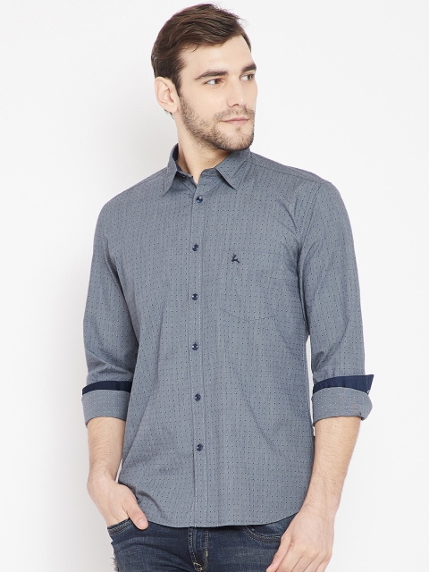 

Parx Men Charcoal Grey Slim Fit Self Design Casual Shirt