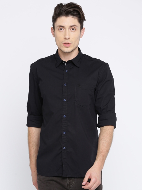 

Parx Men Black Slim Fit Solid Casual Shirt