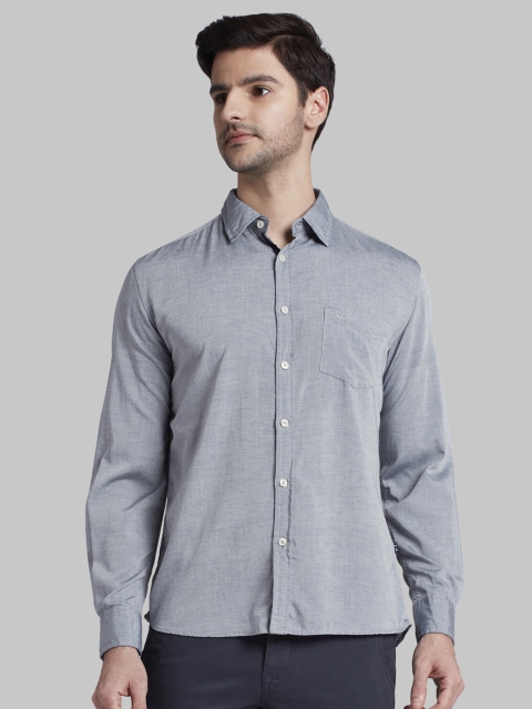 

Parx Men Grey Slim Fit Solid Casual Shirt