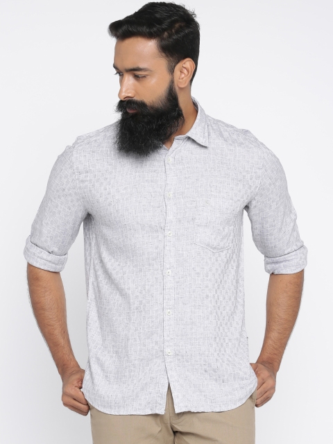 

Parx Men Grey Slim Fit Checked Casual Shirt