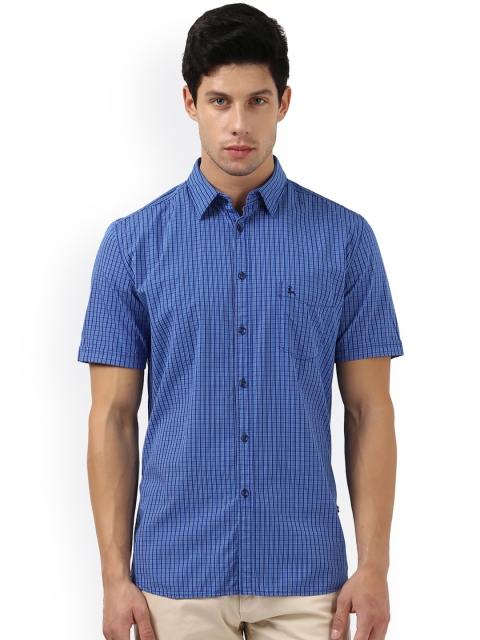 

Parx Men Blue Slim Fit Checked Casual Shirt