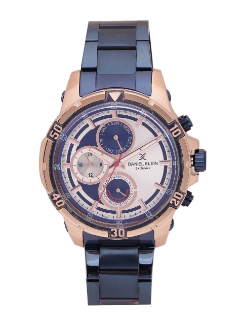 

Daniel Klein Exclusive Men Silver-Toned & Navy Blue Analogue Watch DK11248-3