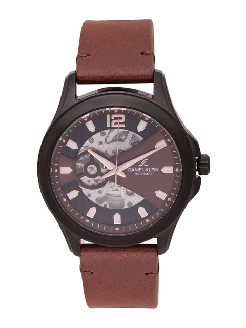

Daniel Klein Men Silver-Toned & Brown Analogue Watch