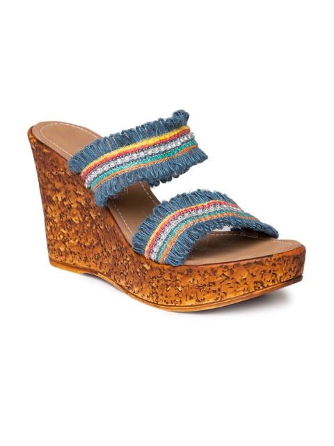 

Catwalk Women Blue & Orange Beaded Wedges