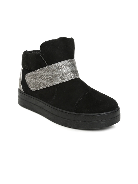 

Catwalk Women Black Solid Mid-Top Slip-On Sneakers