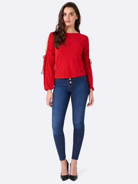 

Forever New Women Red Solid Top