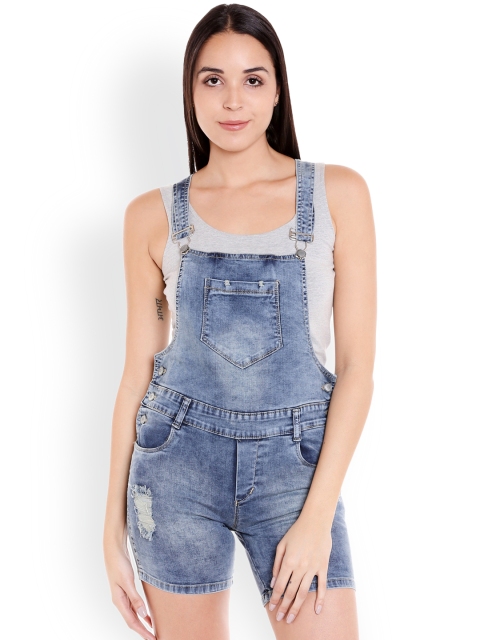 

fungus Blue Distressed Denim Dungarees