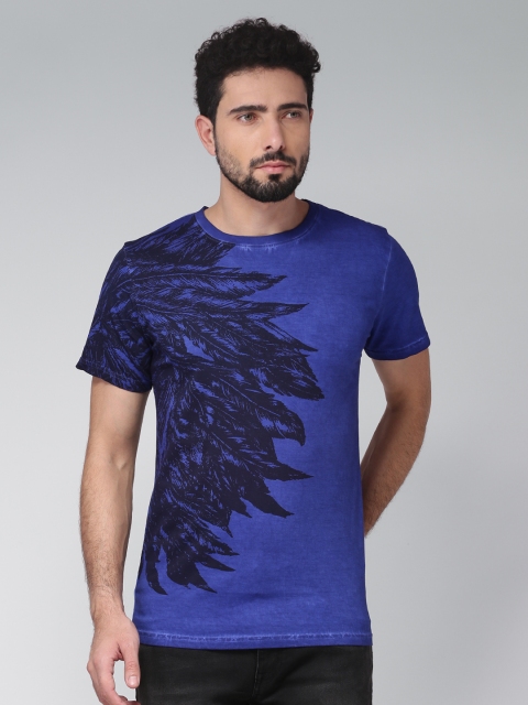 

Blue Saint Men Blue Printed Round Neck T-shirt
