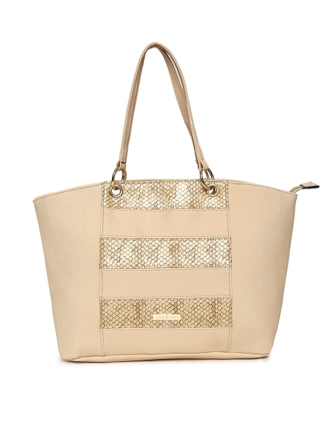 

Addons Beige Snakeskin Textured Shoulder Bag