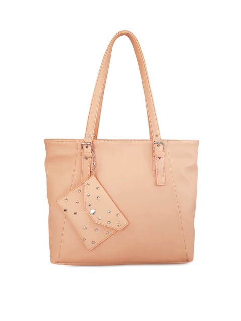 

Toteteca Peach-Coloured Solid Shoulder Bag with Pouch