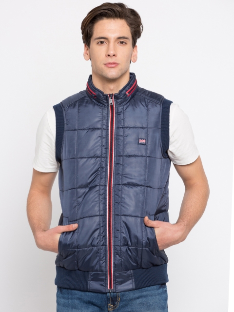 

BYFORD by Pantaloons Men Navy Blue Solid Bomber Jacket