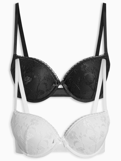 

next Pack of 2 Full-Coverage Everyday Bras, Black