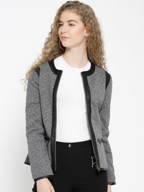 

Fort Collins Women Grey Solid Quilted Jacket