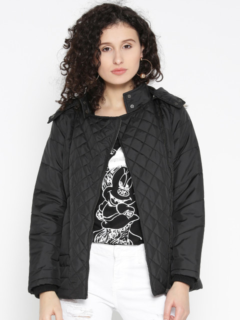 

Fort Collins Women Black Solid Parka Jacket
