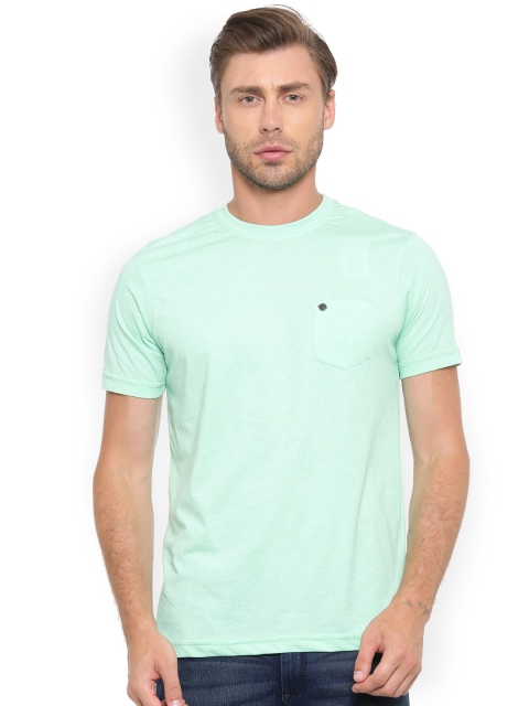 

t-base Men Sea Green Solid Round Neck T-shirt