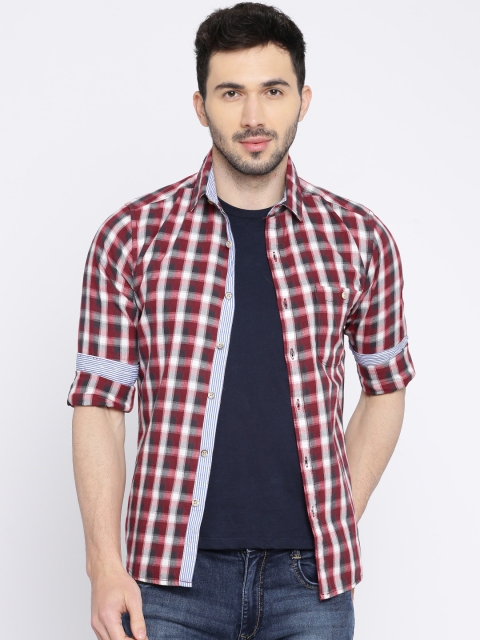 

Harvard Men Red & Grey Regular Fit Checked Casual Shirt