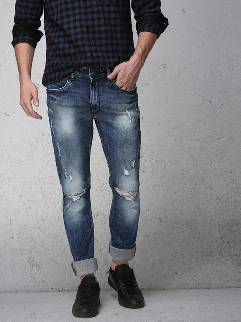 

Ecko Unltd Men Blue Slim Fit Mid-Rise Mildly Distressed Stretchable Jeans