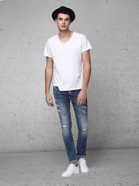 

Ecko Unltd Men Blue Slim Fit Mid-Rise Mildly Distressed Stretchable Jeans