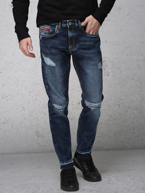 

Ecko Unltd Men Blue Tapered Fit Mid-Rise Mildly Distressed Stretchable Jeans