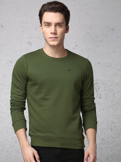 

Ecko Unltd Men Olive Green Solid Sweatshirt