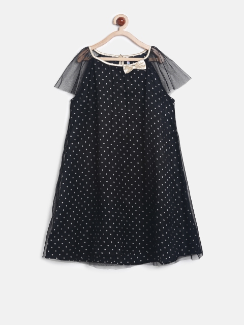 

POPPERS by Pantaloons Girls Black Printed A-Line Dress