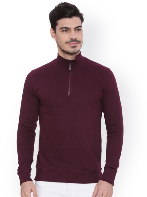 

ARISE Men Maroon Solid Sweatshirt