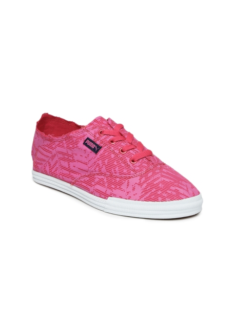 

Puma Women Pink Solid Canvas Mid-Top Sneakers