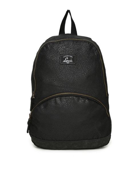 

Lavie Women Black Textured Backpack
