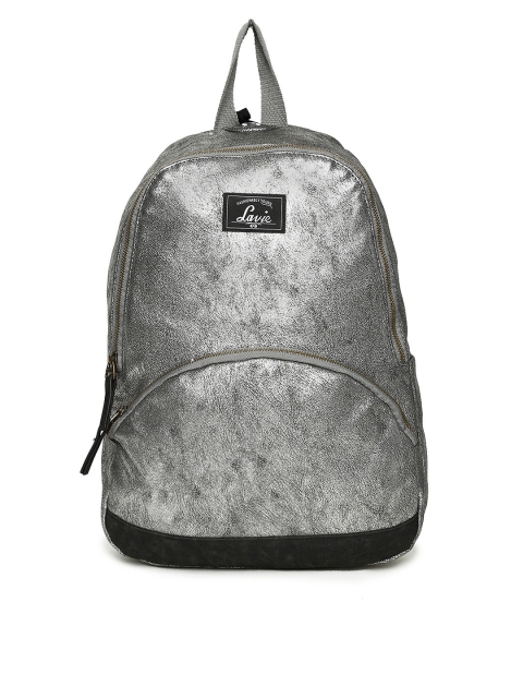 

Lavie Women Silver-Toned Solid Backpack