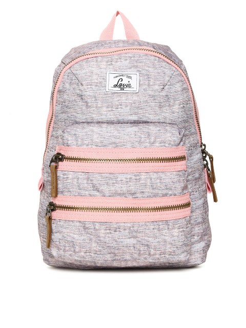 

Lavie Women Pink & Grey Solid Backpack
