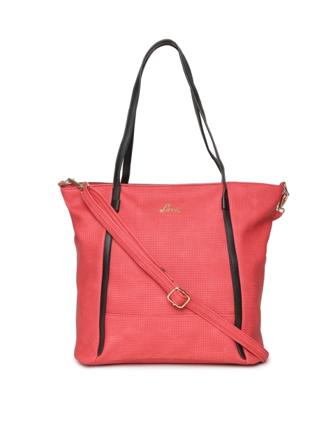 

Lavie Red Solid Tote Bag