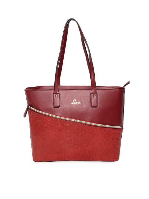 

Lavie Red & Maroon Textured Shoulder Bag