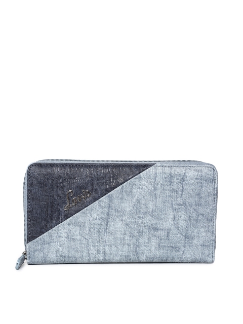 

Lavie Women Blue Colourblocked Zip Around Wallet