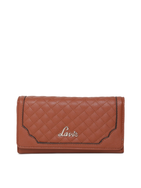 

Lavie Women Brown Textured Three Fold Wallet