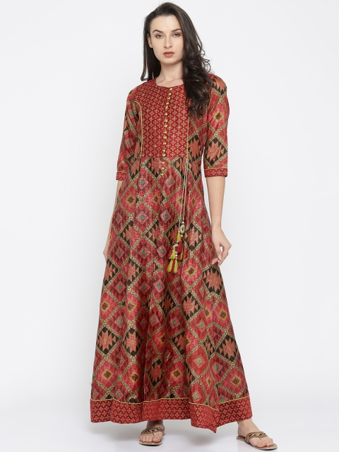 

Shree Women Red Printed Anarkali Kurta